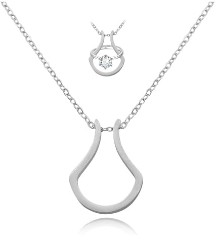 WGXIA Ring Halter Halskette, Hochzeit Ring Keeper Halsketten für Frauen Männer Titan Stahl Engagement Halter Anhänger Halskette Geburtstag Schmuck Geschenke für Frau Mutter Krankenschwester
