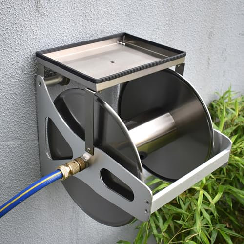 Avvolgitubo per Tubo da Giardino, avvolgitubo Professionale in Metallo da 1/2 Pollice, Accessorio da Giardino Essenziale per riporre ordinatamente Il Tubo, per Cortile, Giardino, Fattoria e Patio