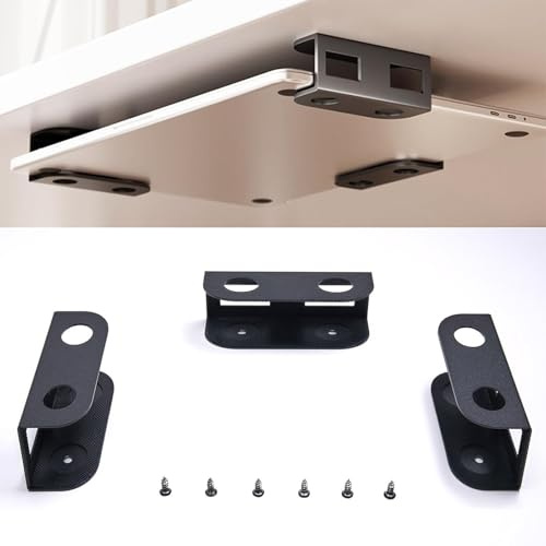 QYDKWK Support sous Table pour Ordinateur Portable, Support Mural Multifonctionnel sous Table, pour Ordinateurs Portables, Tablettes, Boîtiers TV, pour Appareils < 3.6 cm d'épaisseur, avec Vis