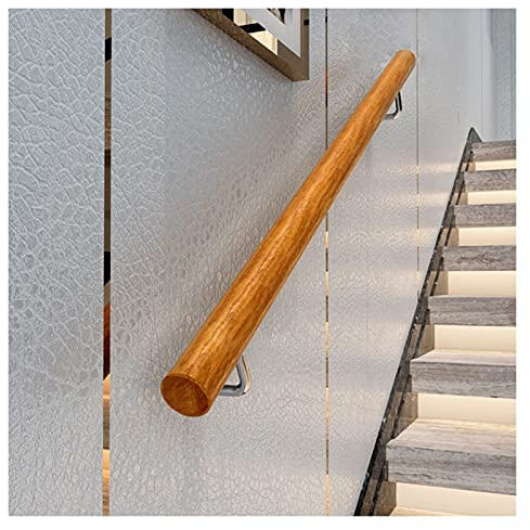 Scala in legno, antiscivolo, per interni, con staffe in metallo, kit completo per sicurezza e supporto, lunghezza 3 m, perfetta per casa e scale