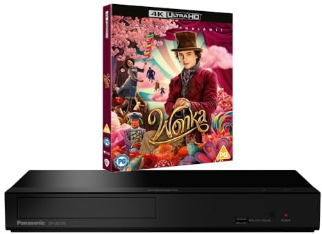 MULTIREGION Blu-ray Player Compatible with Panasonic DP-UB159 MultiRegion for DVD Blu-ray Region B - DVD Regions 1-8 - Bundle Including Wonka 4K UHD Disc