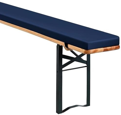 moismk Bierbankauflagen Wasserabweisend 220x25 180x30 170x30 200x30 Bierbankauflagen mit Reißverschluss und Druckknopfverschluss 3CM Dicke für Bänke in Haus und Garten(Navy Blue,110x25x3cm)