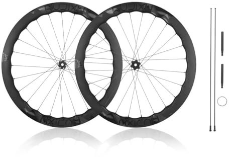 LSRRYD Ruote per Bici da Corsa in Carbonio 700C/622mm Set di Ruote Tubeless-Ready, Cerchio con Freni A Disco 5045mm, Cuscinetti in Ceramica, Perno Passante, Cricchetto 36T, HG/XDR(XDR)