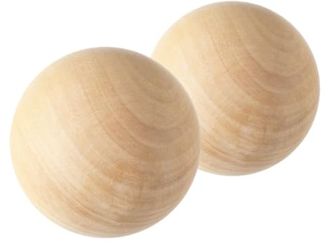 Veemoon Bolas de Madera Maciza Redondas 7 Cm para Manualidades 2 Piezas Color Natural sin Terminar Bricolaje Decoración Artística Hogar Fiestas