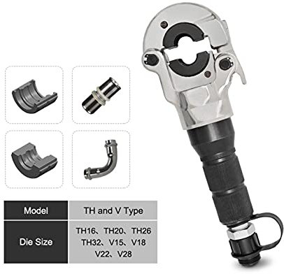 OZBME Pince à sertir hydraulique, Outil de plomberie pour tuyaux, Connexion PEX 16-32 cm, 60 KN, compatibilité (TH et U) (Th et V)