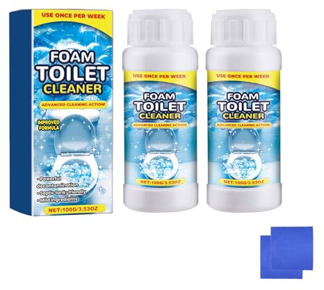 Rohrreiniger Extrem Stark, Foam Toilet Cleaner Mit Aktivschaum, WC Reiniger Extra Stark, Multifunktional Toilettenreiniger, Glanz und Frischen,für Küche Bad Badewannen Duschen (2 PCS)