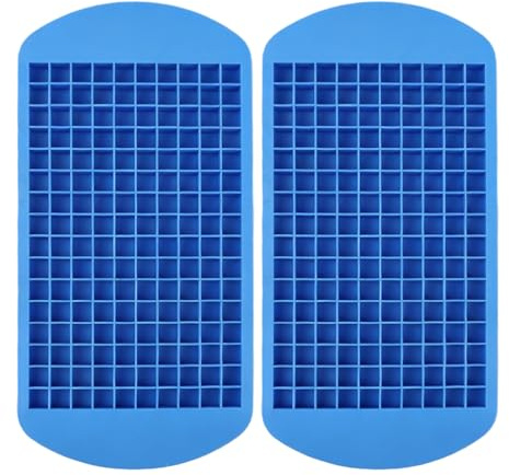 2 moldes para cubitos de hielo de silicona, alimentos, 160 mini cubitos de hielo por molde, fácil desmolde, congelación rápida, para cócteles, bebidas, congelador