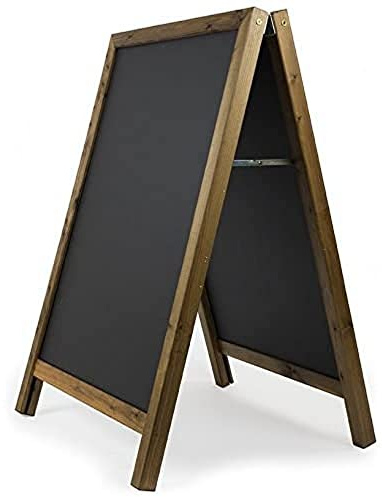 Chalkboards UK WC151 Square Top A Frame Blackboard, Wood, Black, 100 x 70 cm