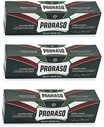 Proraso 3 er Pack Proraso Green Rasiercreme Refresh Tube 150 ml