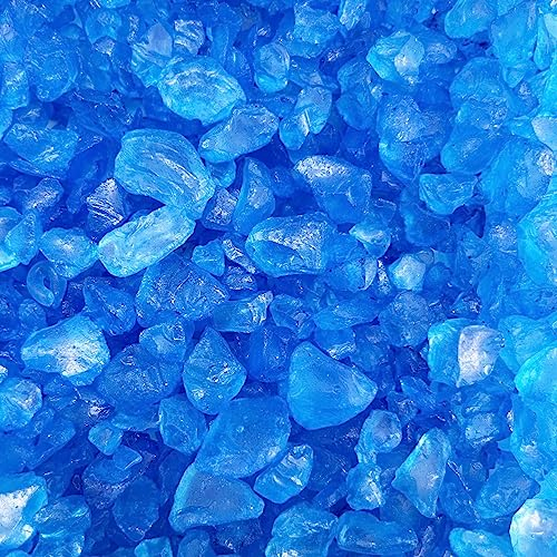 Eurosand GLASSTEINE 4-10mm. 5 kg. Glaskies 5000 g in BLAU -90