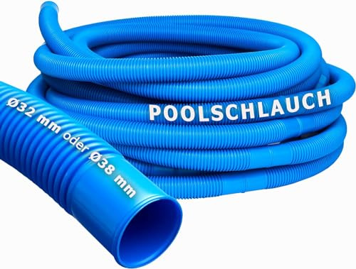 Pondlife Poolschlauch, qualitativ hochwertiger Wasserschlauch für Pool und Schwimmbad, 38 mm Durchmesser, Gesamtlänge 6 m, UV- und Chlorwasser-beständig, original nur aus Europa