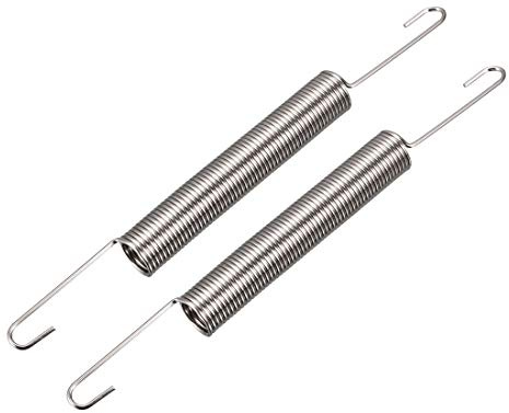 sourcing map 2 Stück Zugfeder 1mm Drahtdurchmesser 10mm OD 60mm Freie Länge | Federstahl Kleine Doppelhaken Zugfeder