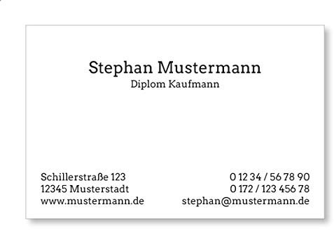 500 Visitenkarten, 400g/m Bilderdruck matt, 85 x 55 mm, inkl. Kartenspender - Classic Business
