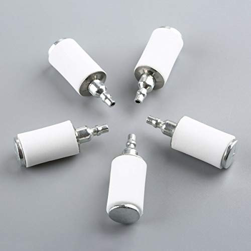 Filtro de combustible de gas, filtro de gasolina de combustible blanco compatible con cortasetos de gasolina Stihl, sopladores con combustible de 3 mm Reino Unido (10 piezas)