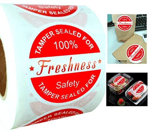 500 Pcs Food Delivery Tamper Evident Stickers Secure Tamper Sealed for Freshness Labels - 2 Inch Tamper-Proof Stickers for Sealing Boxes, Containers, Envelopes, Documents and Other Surfaces