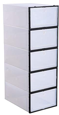 Loywe Schuhaufbewahrung Stiefelbox Schuhbox Schuhkasten Schuhkarton Stapelbox Aufbewahrungsbox, stapelbar für Aufbewahrung 5 St LWWA192-5X