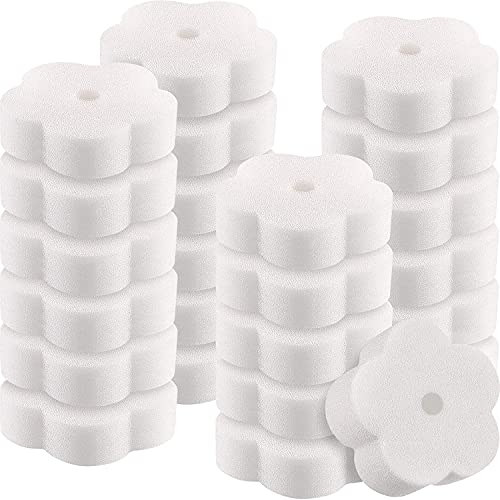 KAHEIGN 18Pzs Esponjas De Espuma Absorbentes De Aceite, Forma De Flor Esponja De Aceite Herramientas De Limpieza Para Bañera De Hidromasaje, Cocina, Baño Y Uso Doméstico (Blanco)