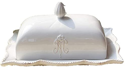 Butterdose Aus Superweißem Porzellan Mit Deckel, Traditionelle Butterdose, Butterdose Mit Deckel Und Griff, Elegante Geschirr-Servierschale Dinner