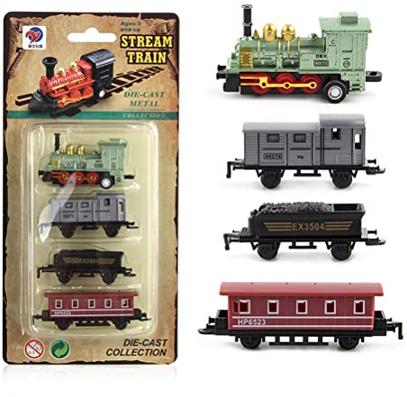 Mini-Dampfzug-Modell-Spielzeug, Retro-Dampfzug-Spielzeug-Set, zurückziehbare Simulations-Dampfloken-Modell-Spielzeug Jungen und Mädchen, Geschenk