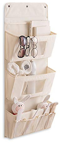 PORRASSO Wall Hanging Storage Bag Hängeorganizer Tür Schrank Organizer Aufbewahrungstasche Wandbehang Organizer für Zimmer Küche Bad Aprikose