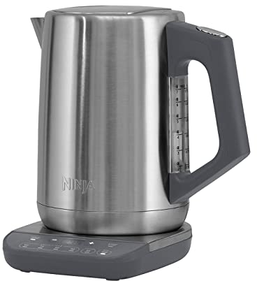 Ninja Perfect Temperature Kettle, 1.7L, with Temperature Control, LED Display, Easy to Use Kettle with Rapid Boil and Temperature Hold, Stainless Steel KT201UK