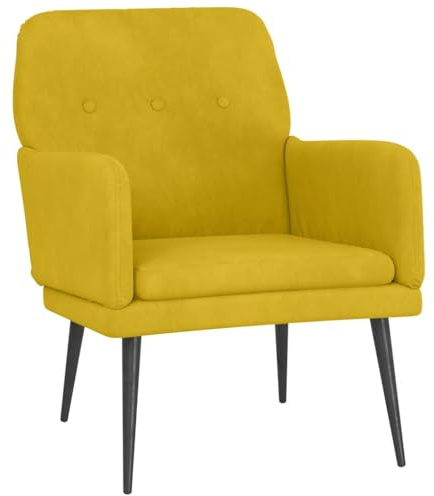 vidaXL Sessel Relaxsessel Relaxstuhl Loungesessel Polstersessel Wohnzimmersessel Lesesessel Fernsehsessel Polsterstuhl Gelb 62x79x79cm Samt
