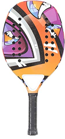 Raquette De Tennis De Plage, Portable Padel Raquette en Fibre De Carbone À la Mode Sueur à Faire Raquette De Paddleball De Fibre De Carbone avec EVA Mémoire Flex Mousse
