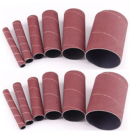 SPORTARC 12 manicotti per levigatrice a mandrino, kit di manicotti per tamburo abrasivo da 11,4 cm, strumenti per lucidatura a tamburo di carta abrasiva 80 # 120 # per levigatrice oscillante