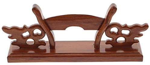 HOMSFOU Folding Fan Display Stand Wooden Hand Fan Holder Vintage Japanese Fan Base Chinese Handheld Fan Organizer Rack for Home Office Bedroom Living Room Brown