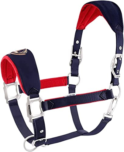 Unistrengh Halfter für Pferd gepolstertes Pferdehalfter Stallhalfter Fleece Elegant Weidehalfter verstellbar an Kinnriemen und Genickstück sicher & reißfest (S)