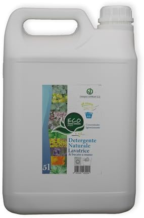 ECONANO GREEN PROJECT - Detergente líquido biológico concentrado para lavadora - Fuerte poder de limpieza con pH neutro - 5 l