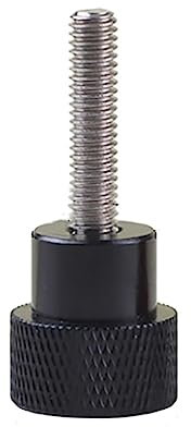 SEIDER 1 Stücke M5 M6 Aluminiumlegierung + Edelstahl Rändelschraube Handgriff Knopf Schritt Bolzen Schrauben Rot Schwarz Weiß(Black,M5x25-D12x20)