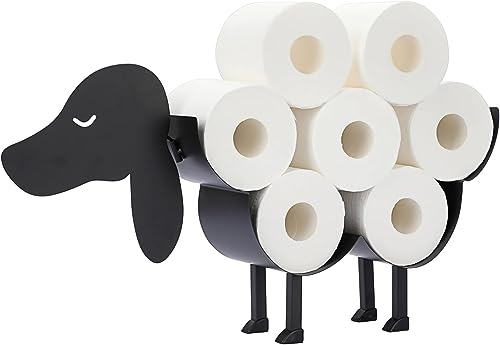 Moderne Visions Hund Toilettenpapier Halter, Hund WC Roll Halter, Tier Toilettenpapier Halter, frei stehende Neuheit Toilettenpapier Ständer, Metall WC Zubehör, Spaß Badezimmer Zubehör