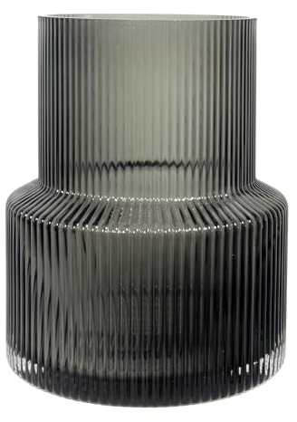 Runprism Vaso Decorativo Vetro Moderno - Trasparente, per Centrotavola, Soggiorno, Camera da Letto, Libreria, Decorazione Matrimonio (Nero)