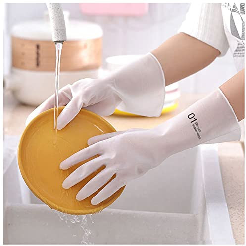 DUnLap Cleaning Gloves Cleaning Gloves Laundry Waterproof Plastic Leather Household Cleaning Non-Slip Durable Housework Dishwashing Tools Hand Gloves Eco Friendly Cleaning Gloves(1,L)