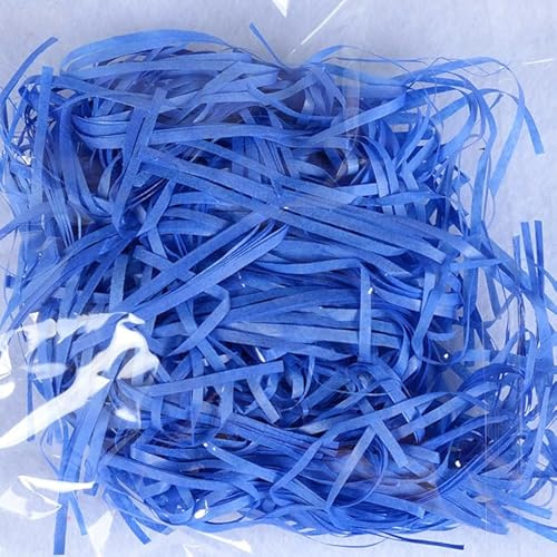 500g Raffia Füllmaterial Geschreddertes Seidenpapier Raffia Hamper Shreds Geschenk Füllmaterial Geschenkfüllung Papierschnitzel DIY und Geschenkverpackung für Geschenkbox Dekorations-Dunkelblau