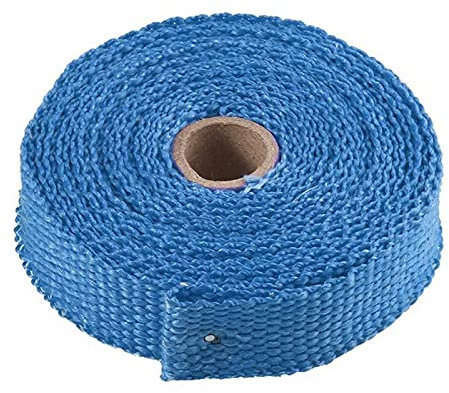 LIUCHUCHU Hitzeschutzband 5m Auto Motorrad Hitzeschild Wrap Turbo Auspuff Wärmeband Wrap Rohr Wrap Shields Krümmer Header Isolierung Tuch Rolle Auspuff Hitzeschutzband(Blue)