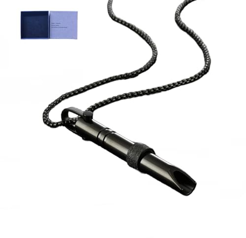 Zilynhom Collier de respiration, accessoires de méditation pour la pleine conscience, soulagement de l'anxiété et du stress, se calmer, changer d'attention, relaxation (Black)