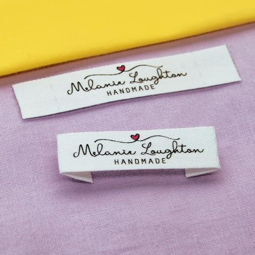 Custom Clothing Labels,Personalised Sewing Labels,Clothing Tags,Handmade Label,Knitted Fabric Labels,Personalised Name/Logo Labels for Sewing,Custom sew in Clothing Labels,Sewing Accessories (50pcs)