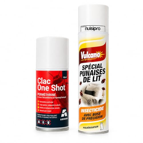 NUISIPRO - Anti punaises de lit - Kit choc et rémanent & Double action - 550ml - Effet rapide et durable,