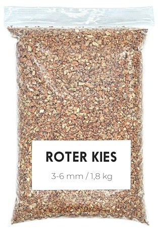 Landare Kies Rot 1,8 Kg - Dekosteine - Zierkies - Dekosteine für Vasen - Kieselsteine - Deko Steine Kleine - Ziersteine (3-6 mm) (Rot)