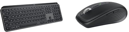 Logitech MX Keys S, Tastiera Wireless, Profilo Basso, Tasti Programmabili, Retroilluminazione & MX Anywhere 3S, Mouse Wireless Compatto, Scorrimento Veloce, Tracciamento 8K DPI