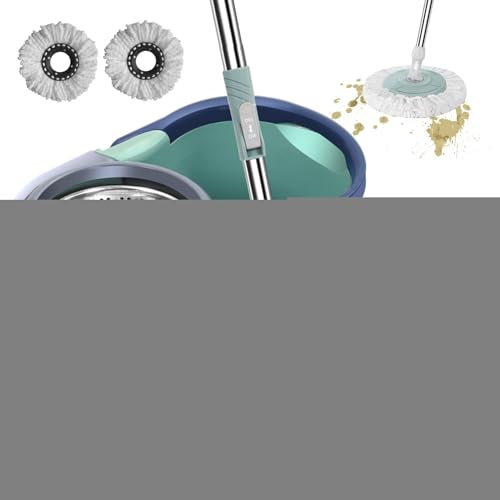 Vriusi Mopa giratoria automática, fregona giratoria con escurridor, giratoria con manos libres para la limpieza – Cabezal desmontable, limpiador para el hogar para cocina, salón, dormitorio, balcón,