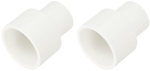 sourcing map 2 Pcs UPVC Reducer Pipe Fitting, 1 x1/2 PVC Straight Pipe Coupling Adapter Connector for Home Sewer Plumbing Water Line, White