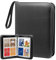 WYYFXY® Karten Sammelalbum 400 Karten Kapazität Sammelkarten Album Schwarz PU Photocard Binder 4 Taschen 50 Seiten Organizer für Kpop/Fußball/Animation/Spiele Sammelkarten