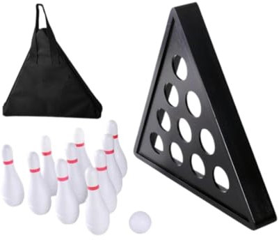 Oshhni Tabletop Shuffleboard Bowling Pins Set Kinder Bowlingspielzeug Holz mit Tasche Bowlingspiel für Familienspiel Kinderaktivität
