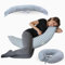Mobiclinic®, Cojín de Lactancia y Embarazo, 3 en 1, Cintas Ajustables, 180 Cm, Multifunción, Aura, Desenfundable y Lavable, Multiposición, Algodón y Poliéster, Estampado Vichy