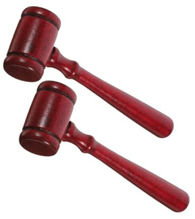 OFFIGAM 2pcs Judge Gavel Lightweight and Mallet for Costume Parties and Fun Judge Accessory for Halloween and Birthdays