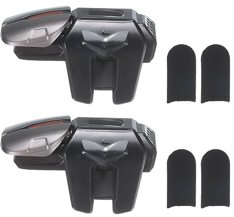 sourcing map Gaming Triggers Mobile Game Controller G21 Six-Finger Linkage Aim & Fire Keys Button High Sensitive for 4.7-6.5 Inch Cell Phone with 4 Finger Gloves