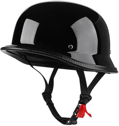 VVPEC Mezzo Casco da Motociclista Portatile Casco Scodella ECEDOT Omologato Sicurezza Estivo Casco Jet per Donna Uomo Casco Aperto Caschi Cromwell per Scooter Cruiser(1,L=59~60cm)